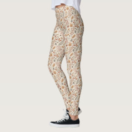 Leggings Hojas de otoño acogedoras con estampado
