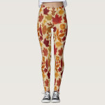 Leggings Hojas de otoño en beige<br><div class="desc">Las hojas coloridas de la caída en diversos colores en un fondo beige del damasco hacen esto una adición perfecta a su guardarropa del otoño.</div>