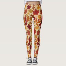 Leggings Hojas de otoño en beige