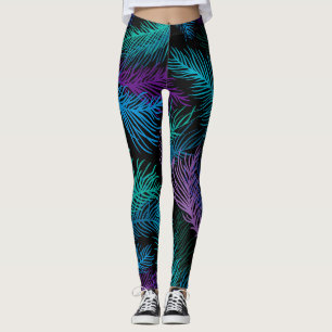 Leggings Hojas de palma multicolores