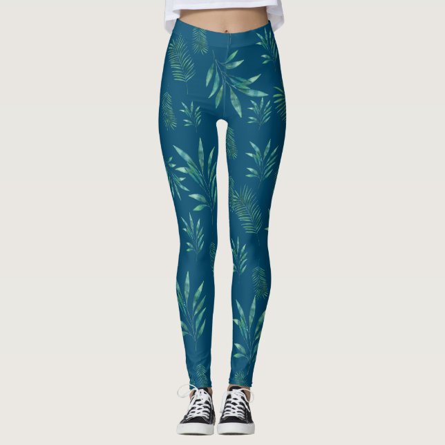 Leggings Hojas de palmera acuáticas (Anverso)