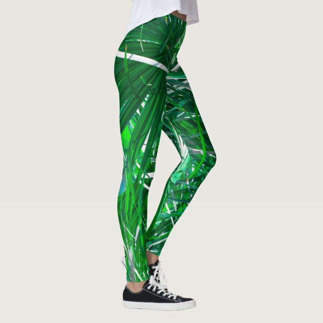 Leggings Hojas de palmera verdes (Derecha)