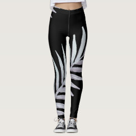 Leggings hojas de plata acuarela