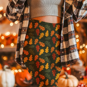 Leggings Hojas de roble de otoño caen verdes