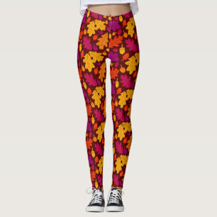 Leggings Hojas de roble otoñales y alcornoques estampados