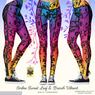 Leggings Hojas de sol de Ombre y ramas vibrantes de piernas