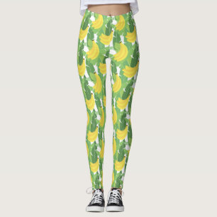 Leggings Hojas del plátano y modelo de la fruta