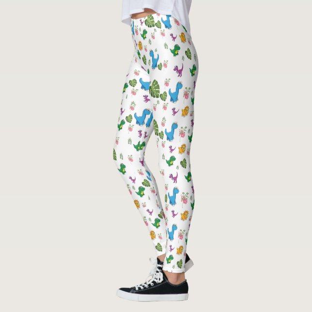 Leggings Hojas divertidas de dinosaurios (Izquierda)
