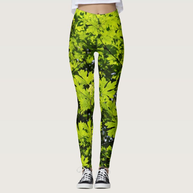 Leggings Hojas envueltas en el bosque (Anverso)
