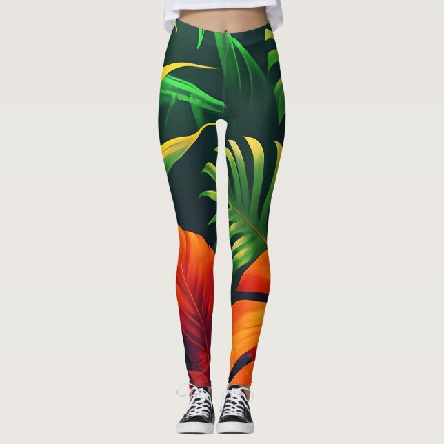 LEGGINGS HOJAS FRONDOSAS NATURALEZA JARDÍN (Anverso)