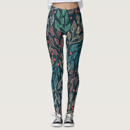 Leggings Hojas multicolores oscuras