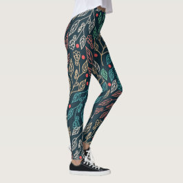 Leggings Hojas multicolores oscuras