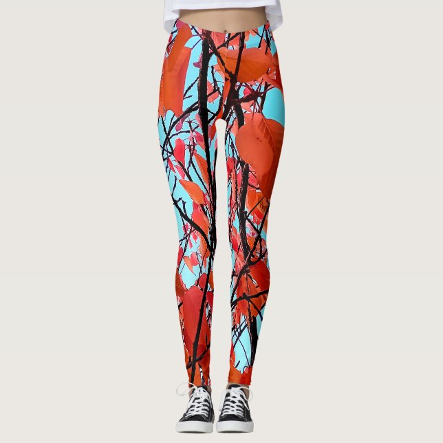 Leggings hojas naranjas (Anverso)