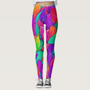 Leggings Hojas Neon: flujo Personalizado