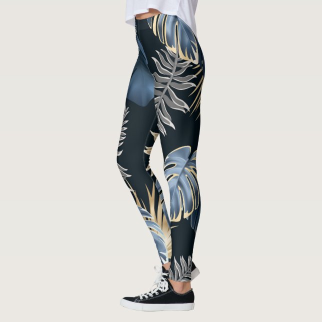 Leggings hojas oscuras plantas tropicales   (Izquierda)