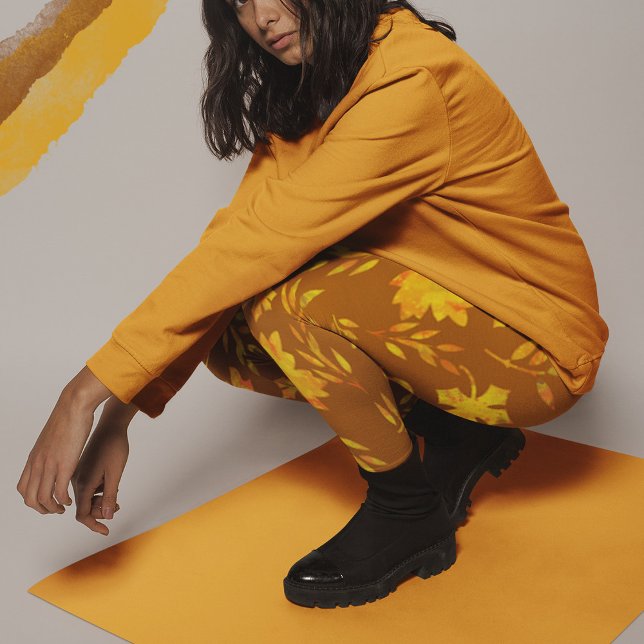 Leggings Hojas otoñales brillantes (Subido por el creador)