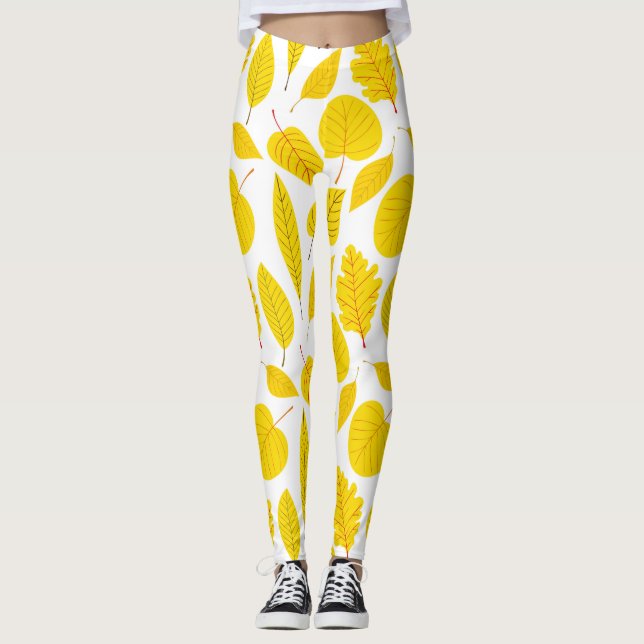 Leggings Hojas otoñales en amarillo (Anverso)