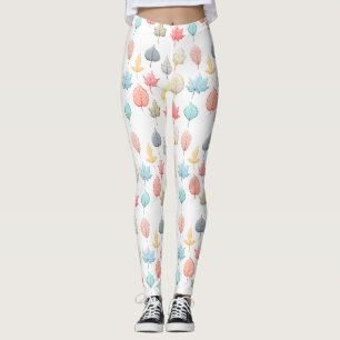 Leggings Hojas Pastel