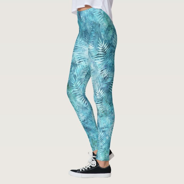 Leggings Hojas tropicales azules de Aqua (Izquierda)