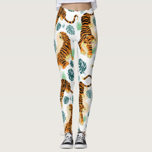 Leggings Hojas tropicales de los Tigres: Ilustracion de épo