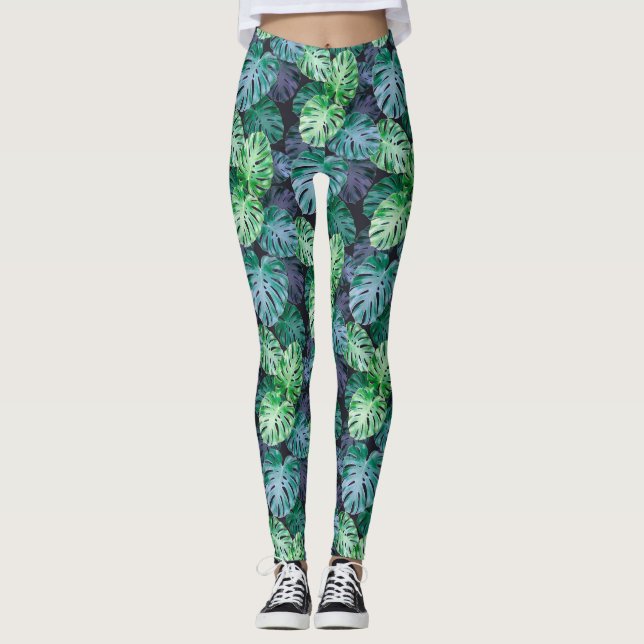 Leggings Hojas tropicales de Monstera (Anverso)