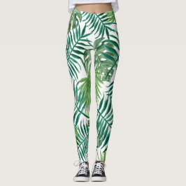 Leggings Hojas tropicales de palmera modernas
