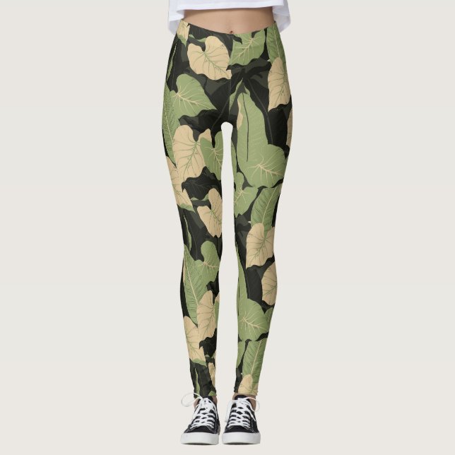 Leggings Hojas tropicales de selva (Anverso)