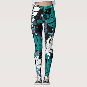 Leggings Hojas tropicales de selva sin foco monstera palmab