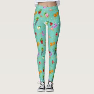 Leggings Hojas tropicales en turquesa