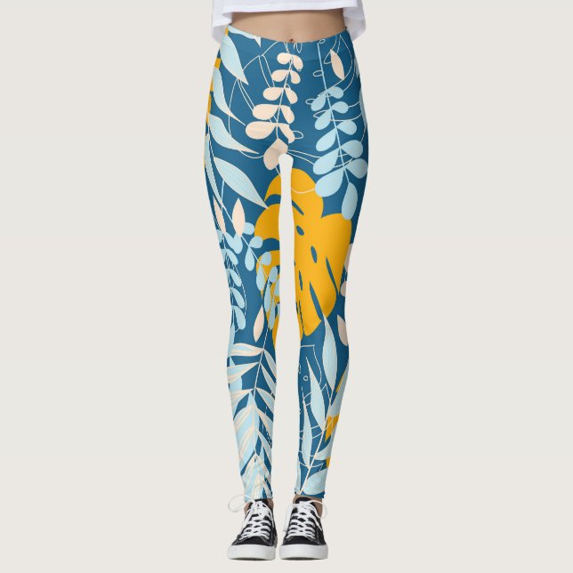 Leggings Hojas tropicales: jungla abstracta (Anverso)