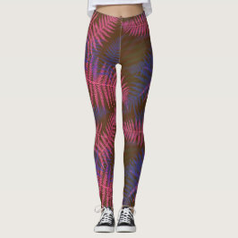 Leggings Hojas tropicales moradas y azules