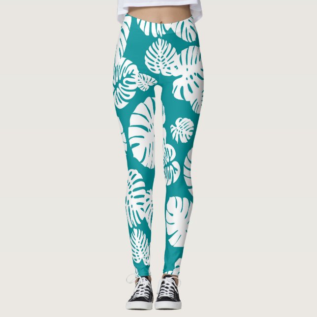 Leggings Hojas tropicales multicolores 3 (Anverso)