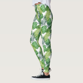 Leggings Hojas tropicales verdes