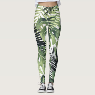 Leggings Hojas tropicales verdes Botánica
