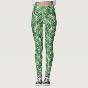 Leggings Hojas tropicales verdes de plátano