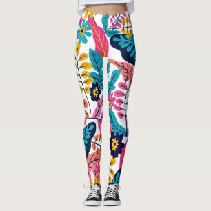 Leggings Hojas Tropicales Vibrantes y Botánica Exótica