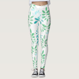 Leggings Hojas verdes azules