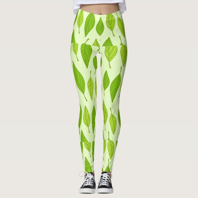 Leggings Hojas verdes otoñales (Anverso)