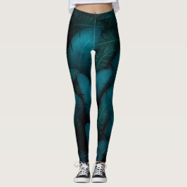 Leggings hojas verdes piernas oscuras