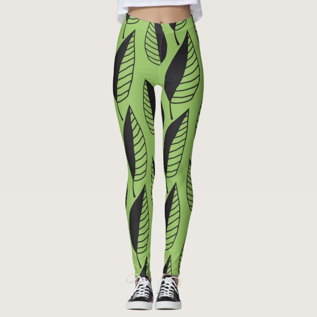 Leggings hojas verdes primavera verano (Anverso)