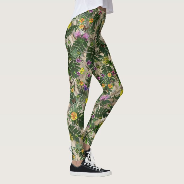Leggings Hojas verdes y leggantas florales (Derecha)