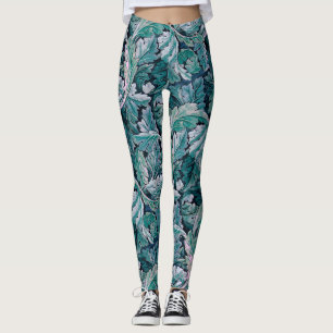 Leggings Hojas verdes y Verde azuladas de Morris