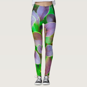 Leggings Hojas verdes y violetas