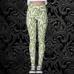 Leggings Hojas victorianas de William Morris<br><div class="desc">Ilustracion Vintage Estilo victoriano Patrón de hojas salvajes verdes,  diseño original de William Morris.</div>