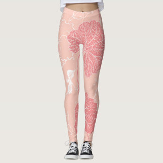 Leggings Hojas victorianas: Ornamento de mano dibujada.