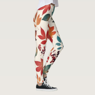 Leggings Hojas y bayas dispersas