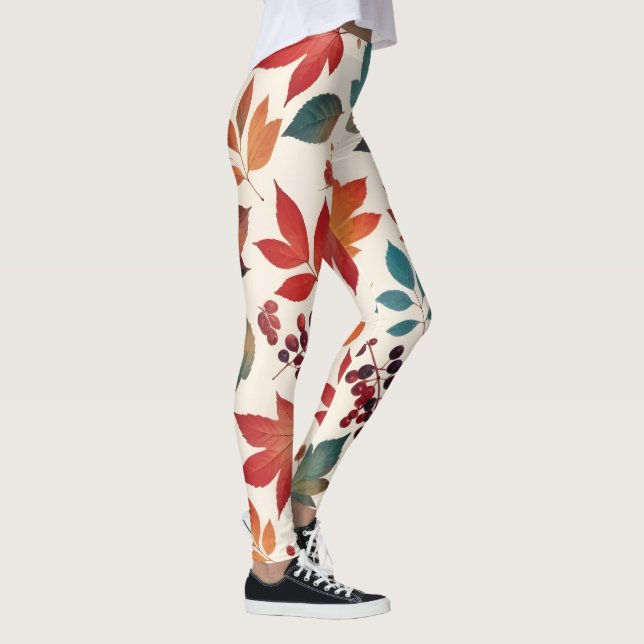 Leggings Hojas y bayas dispersas (Derecha)