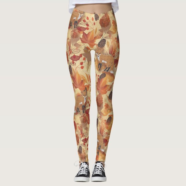 Leggings Hojas y bayas otoñales (Anverso)