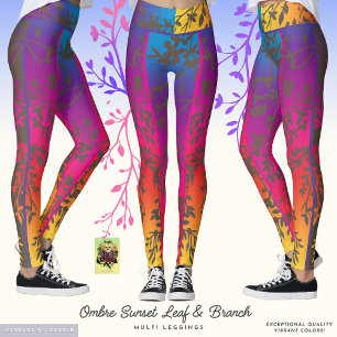 Leggings Hojas y vástagos de ramas de Ombre