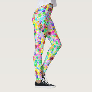 Leggings holiES - manos salpicaduras patrón de grifo de col